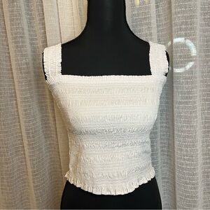 Madewell White Smocked Women's Top NWT Size Small